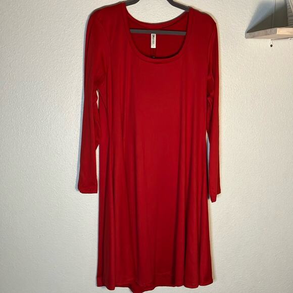 24seven women’s red dress plus size comfortable work party outfit Fourth July - Picture 1 of 4